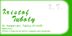 kristof tuboly business card