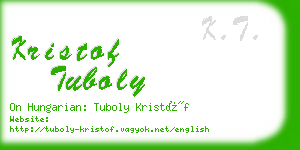 kristof tuboly business card